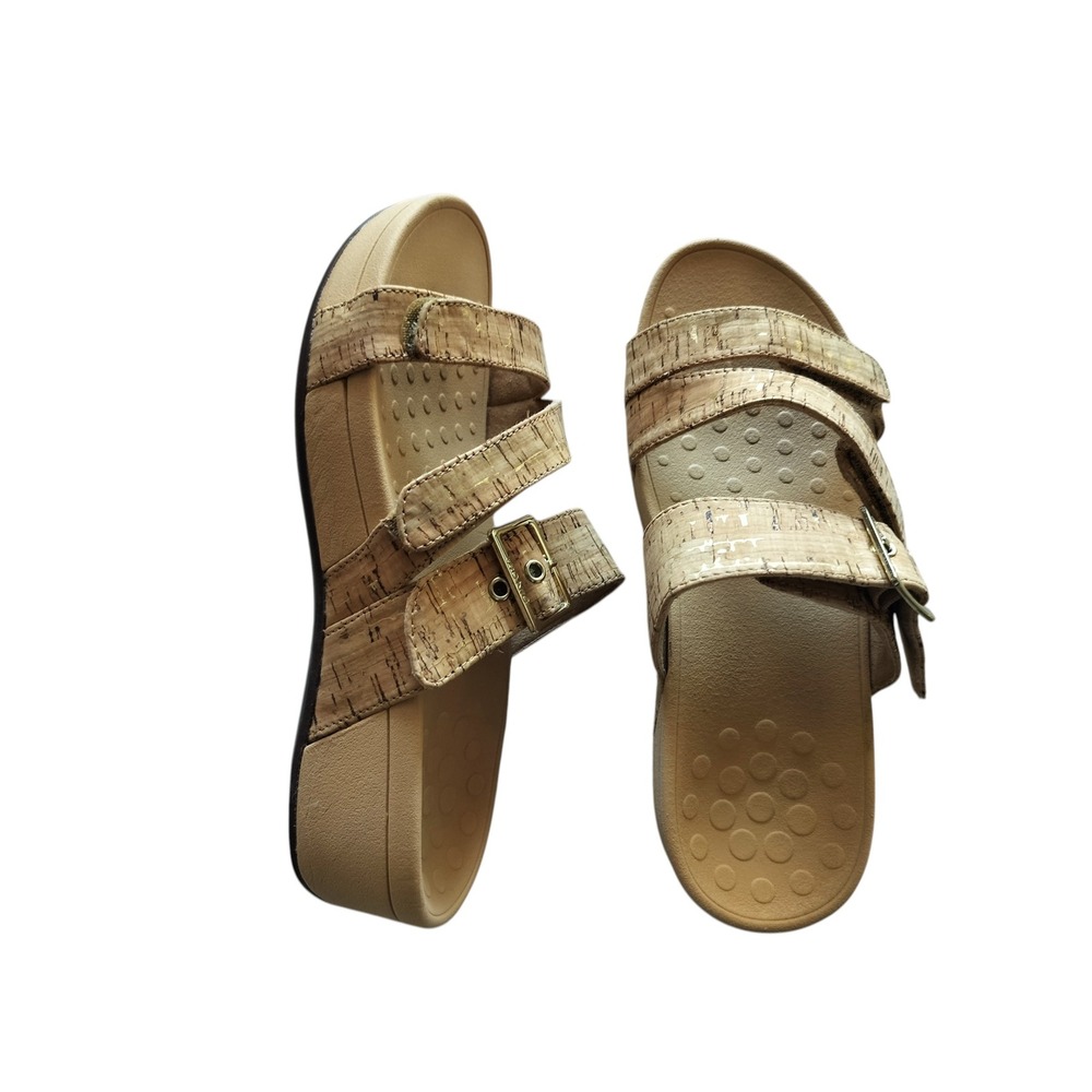 Vionic Women's Tan Gold Rio‎ Platform Low Wedge Sandals Size 7